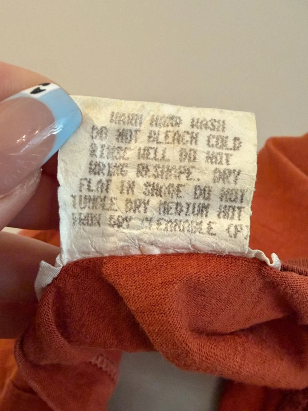 Banana Republic Men's Washed Orange Crew Neck Tee